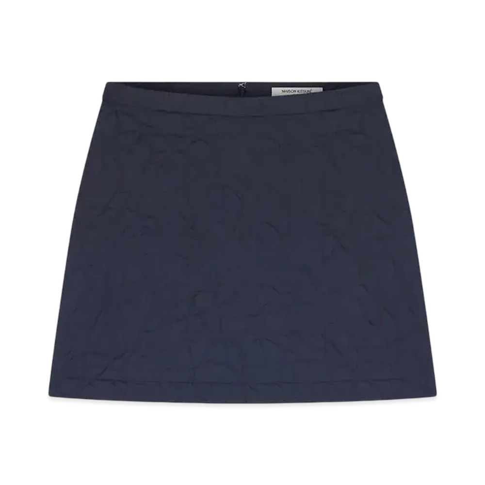 Maison Kitsune Quilted Mini Skirt "Navy"