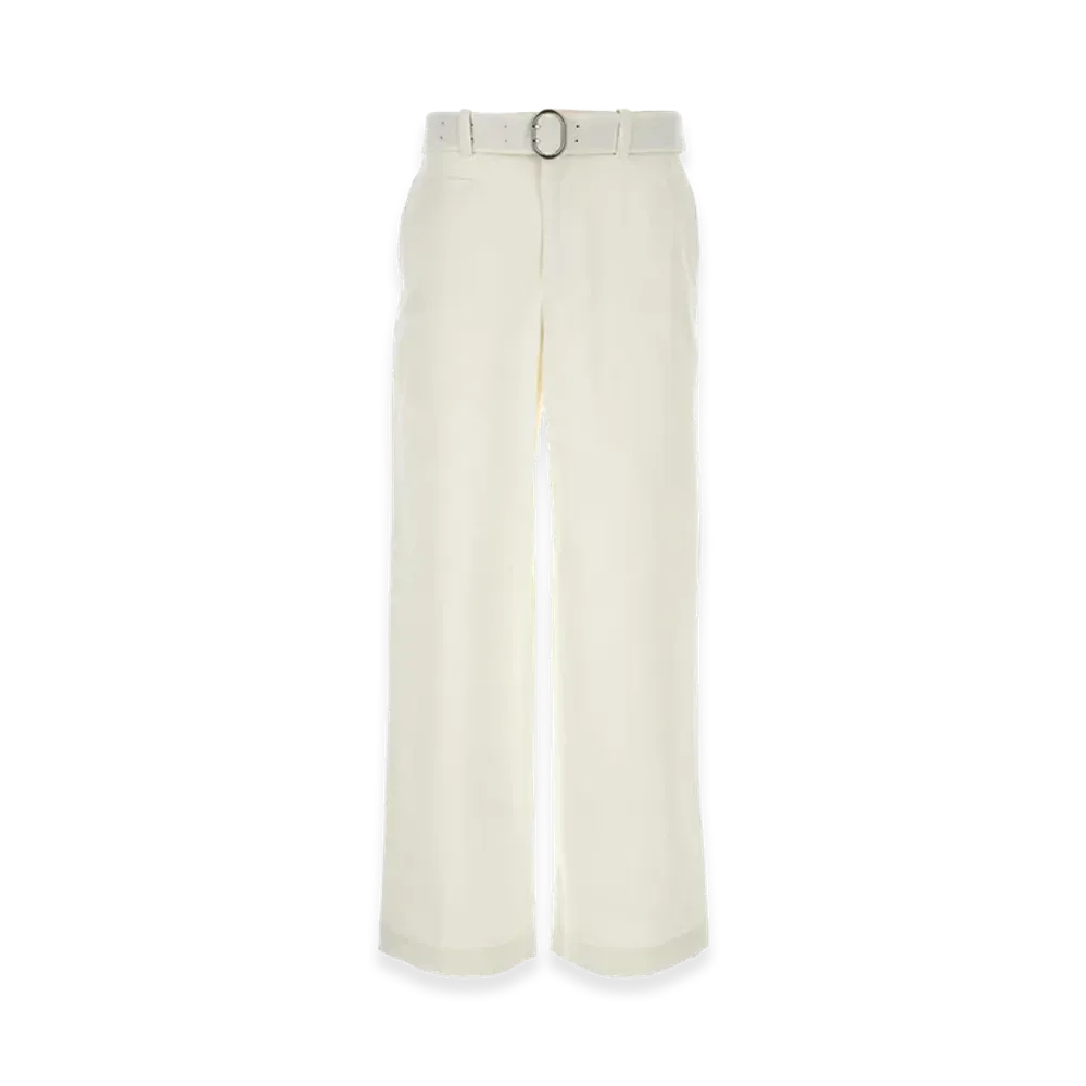 Jil Sander Cotton Wide-Leg Pant "White"