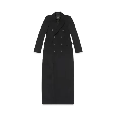 BALENCIAGA Women's Maxi Hourglass Coat "Black"