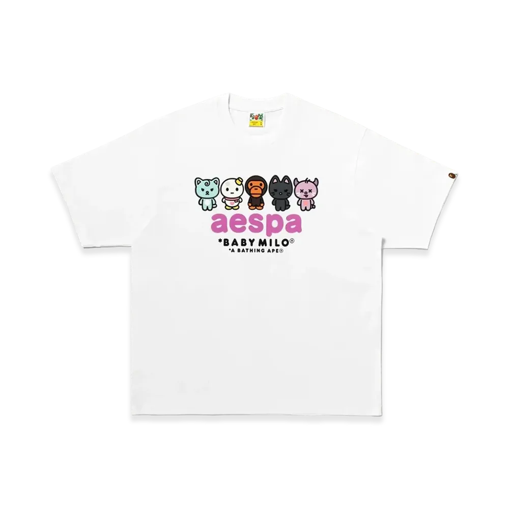 A BATHING APE x aespa Women's Baby Milo Tee "White"
