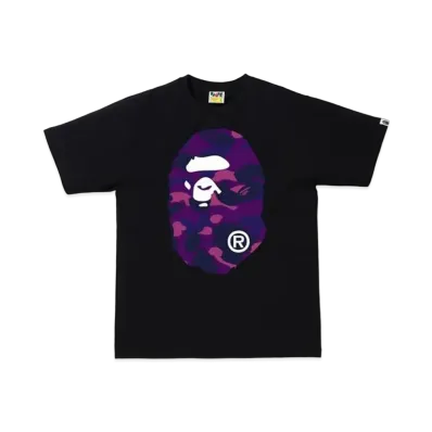 A BATHING APE Color Camo Big Ape Head Tee (FW20) "Black/Purple"