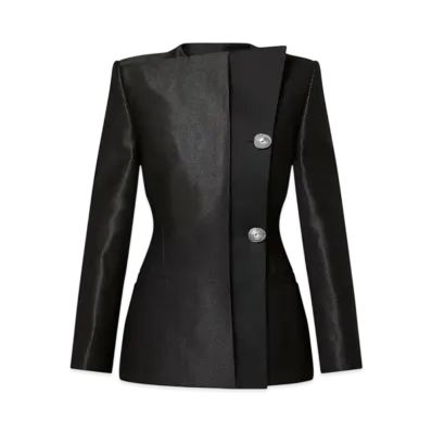 Louis Vuitton Asymmetrical Twill Blazer "Noir"