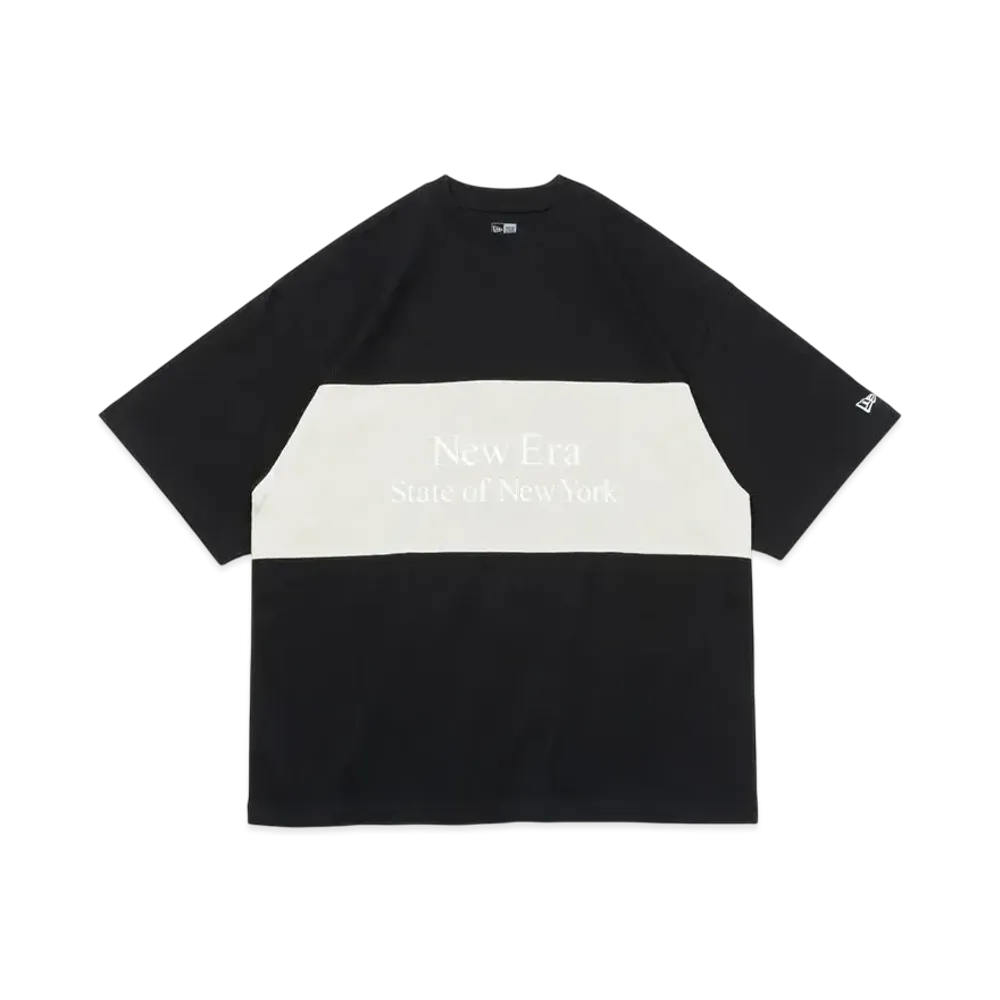NEW ERA Short Sleeve Oversized T-shirt Panel Tee "Black/Stone"