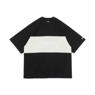 NEW ERA Short Sleeve Oversized T-shirt Panel Tee "Black/Stone"