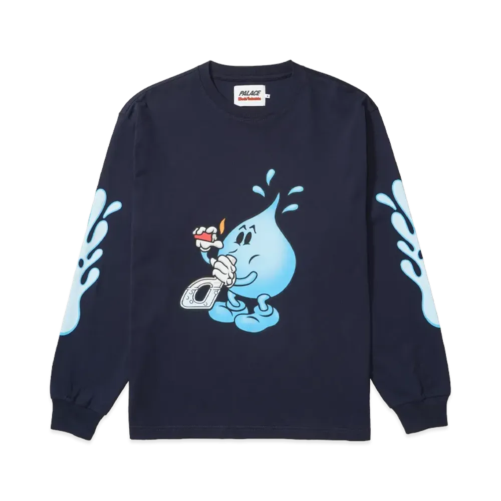 PALACE x WORLD INDUSTRIES Longsleeve "Navy"