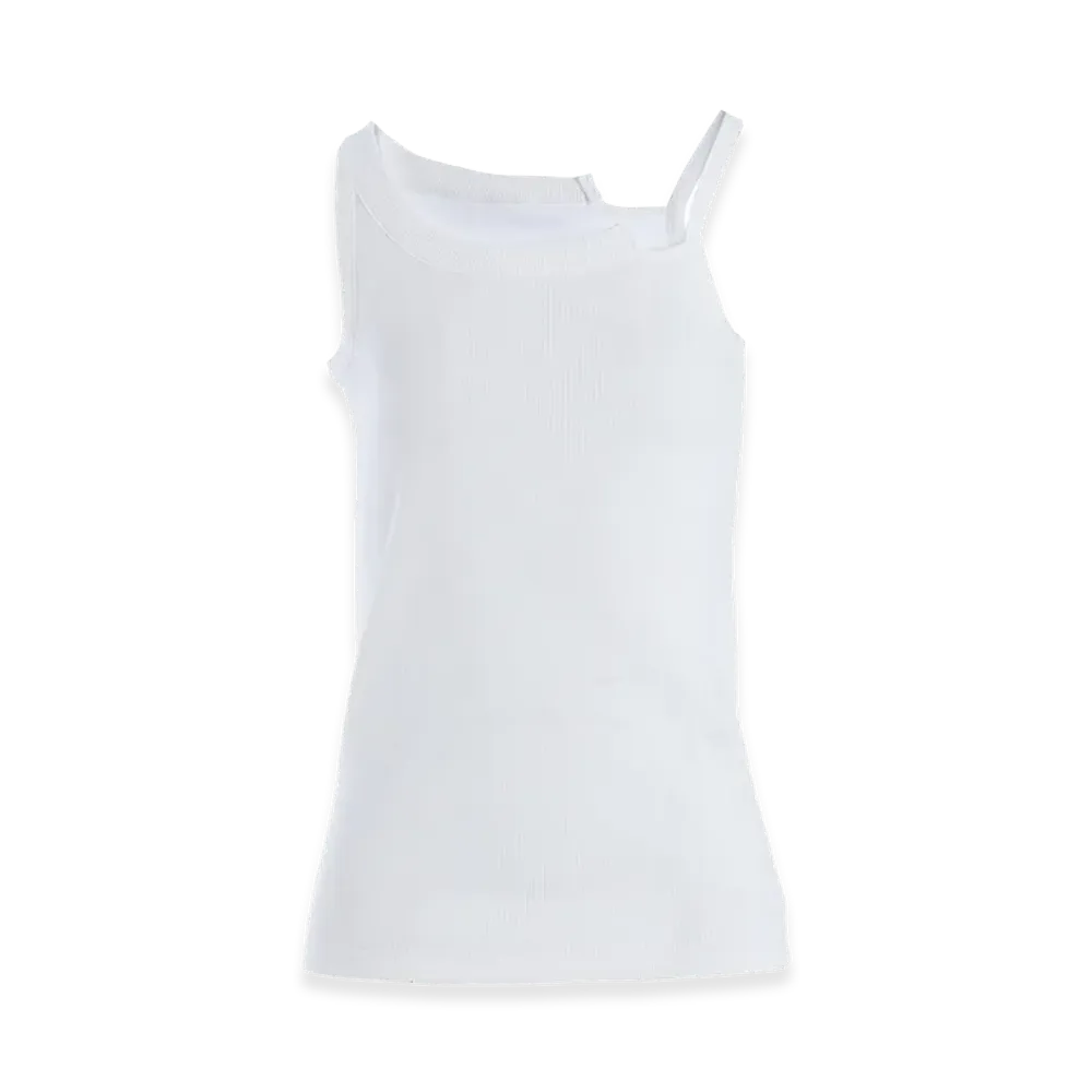 Y's Cotton Rib Backless Tanktop "Off White"