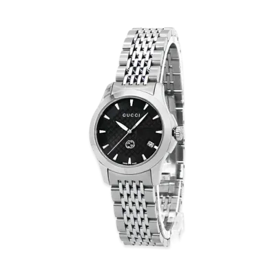 GUCCI Women's G-Timeless Quartz Diamante 27mm "Silver/Black"