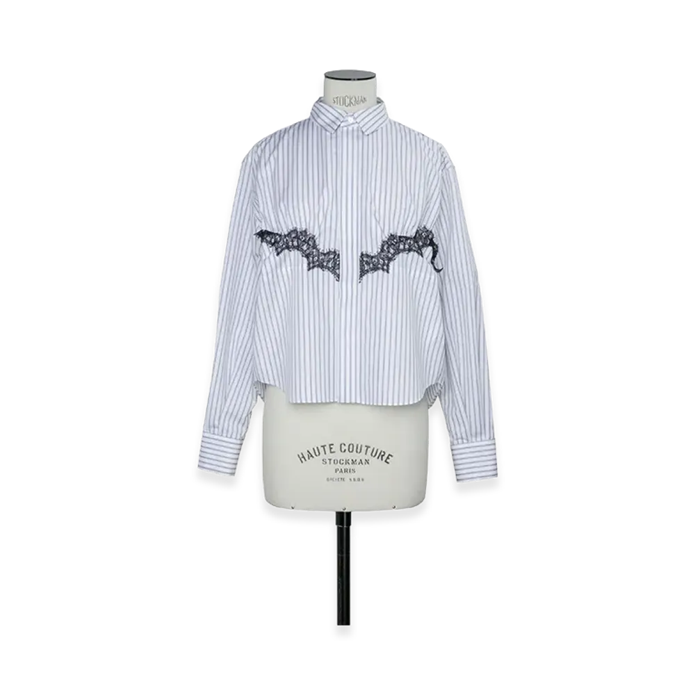sacai Women's Poplin Shirt "Off White Stripe"