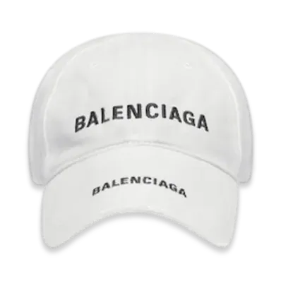 BALENCIAGA Double Logo Cap "White"