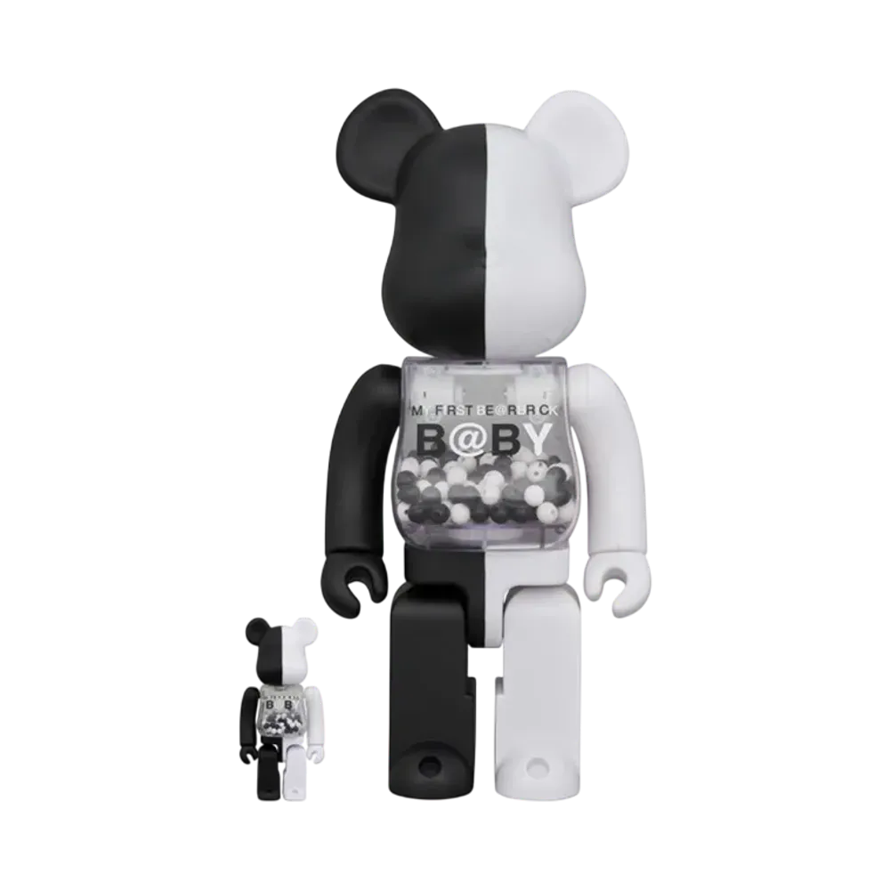 MEDICOM TOY "BEARBRICK" My First Bearbrick Baby BLACK & WHITE Ver. 100% & 400%