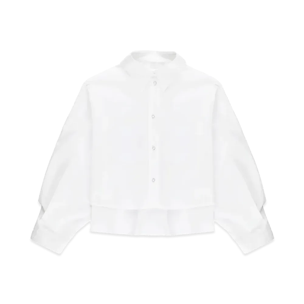 MM6 Maison Margiela Kids Cropped Poplin Shirt with Back Pleats "White"