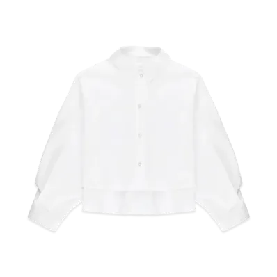 MM6 Maison Margiela Kids Cropped Poplin Shirt with Back Pleats "White"