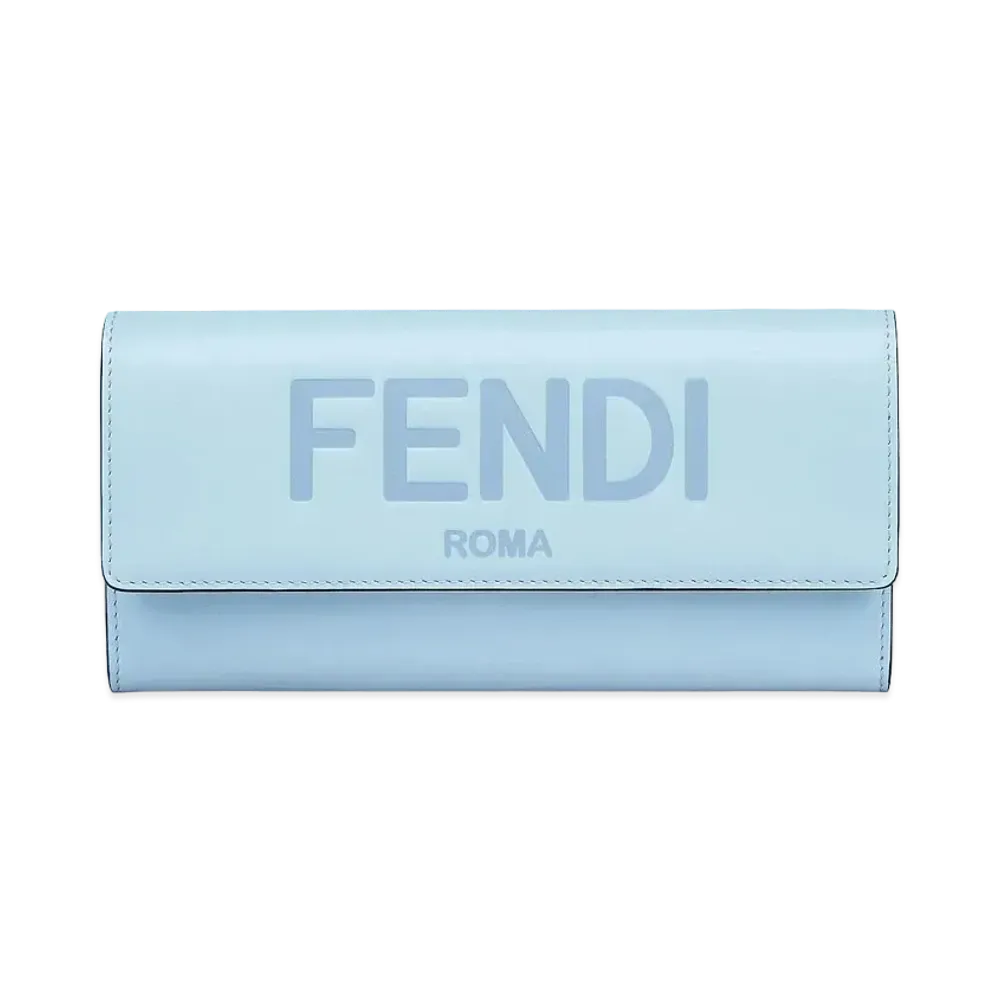 FENDI Continental Wallet Leather "Light Blue"