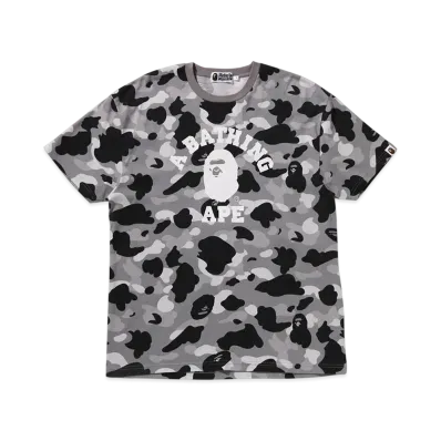 A BATHING APE Bape Ladies 1St Camo College Oversized Tee "Gray"