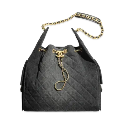 CHANEL 25 Medium Handbag Washed Denim "Black"