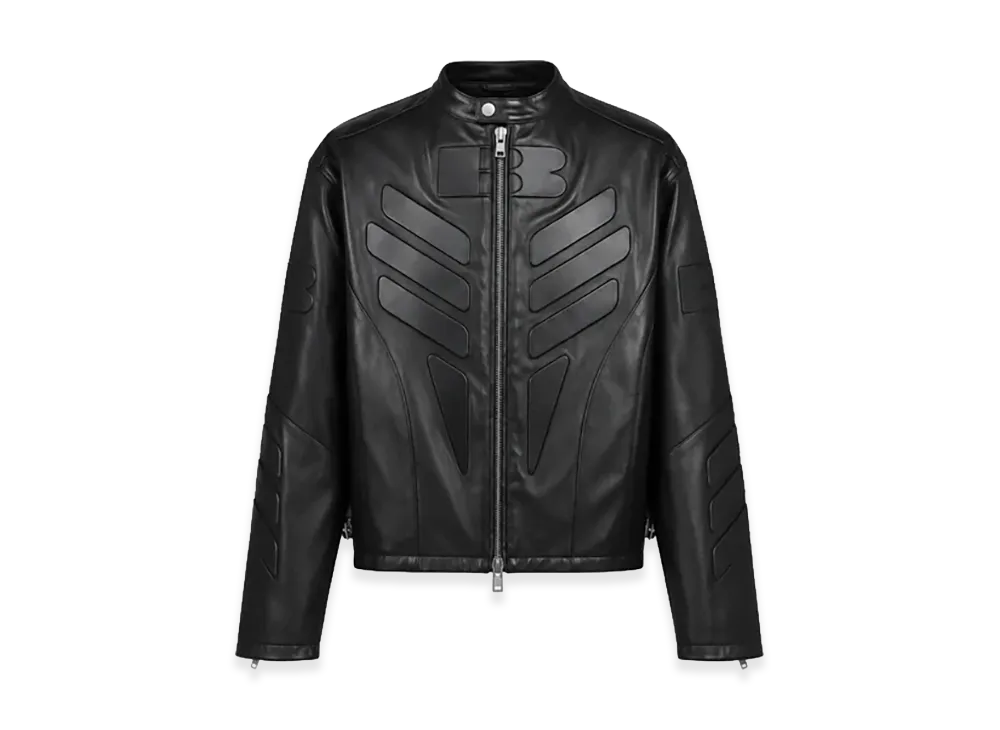 BREATH Faux Leather Racing Jacket "Black"