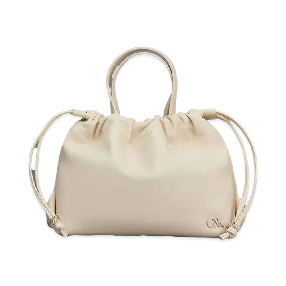CHARLES & KEITH L'INITIAL Glimpse Leather Top Handle Bag "Chalk"