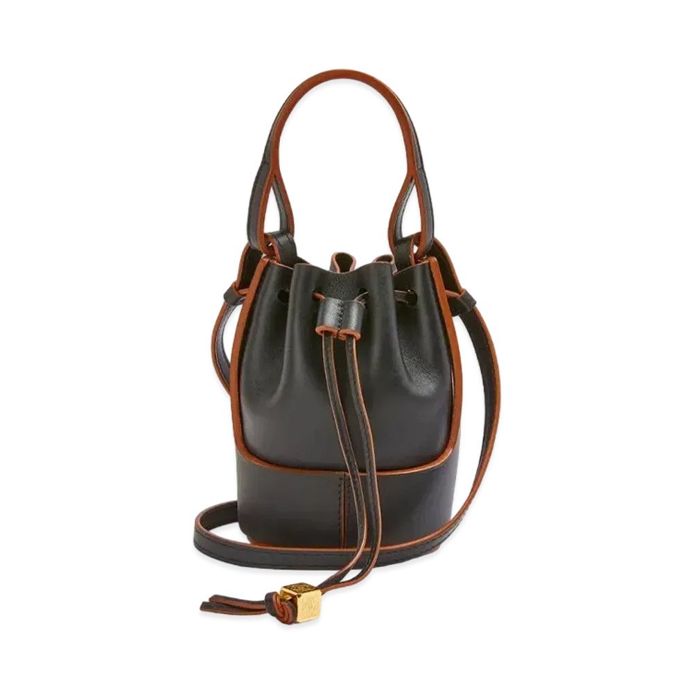 LOEWE Nano Balloon Bag In Nappa And Calfskin "Black"