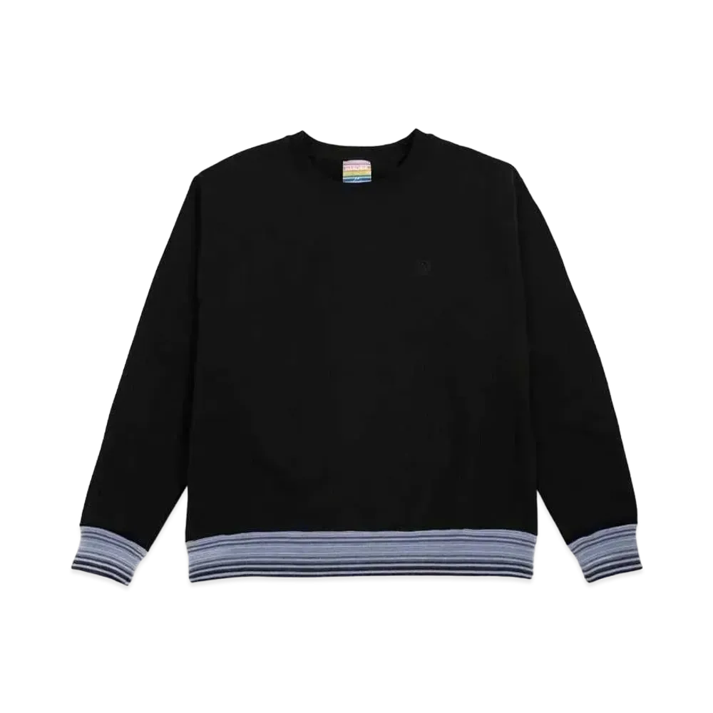 HH Border Stripe Rib Sweat Shirts  "Black"