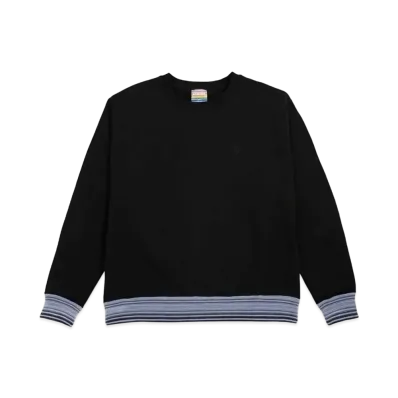 HH Border Stripe Rib Sweat Shirts "Black"