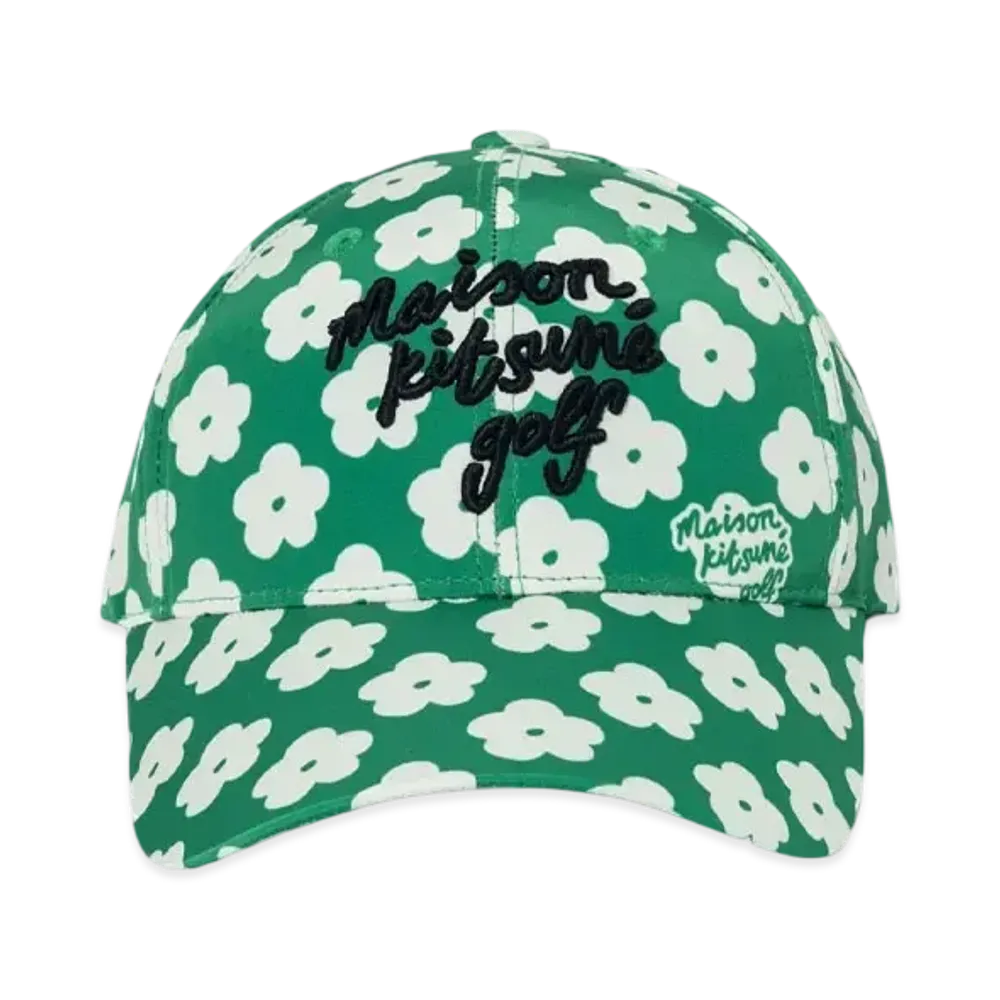 Maison Kitsune Golf Script Logo Ball Cap "Green"