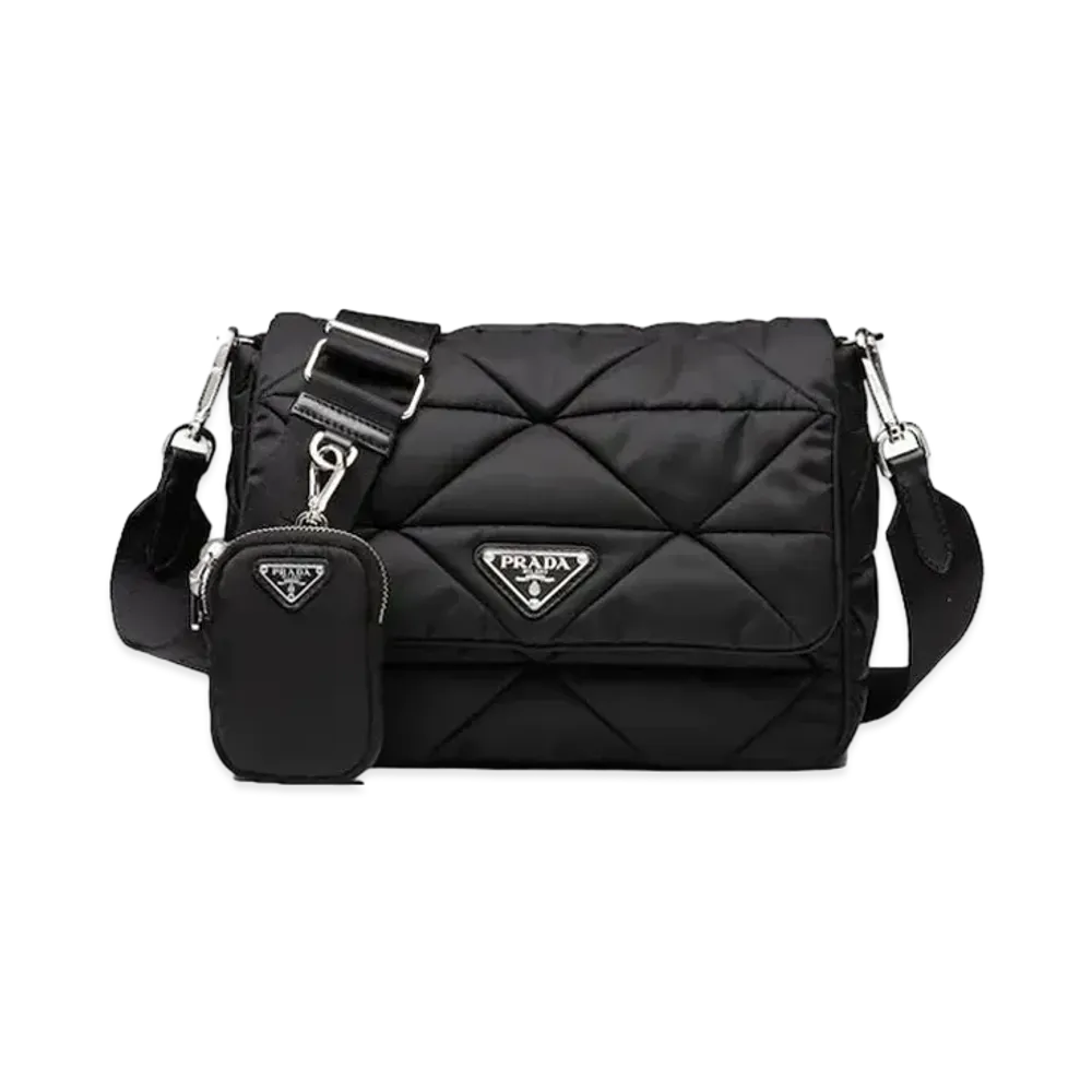 PRADA Padded Nylon Shoulder Bag "Black"