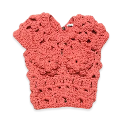 Acne Studios Crochet top "Coral red"