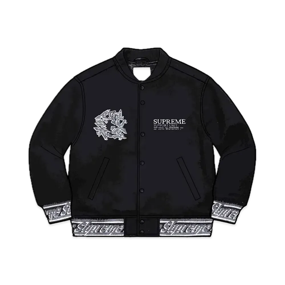 Supreme Support Unit Varsity Jacket "Black"