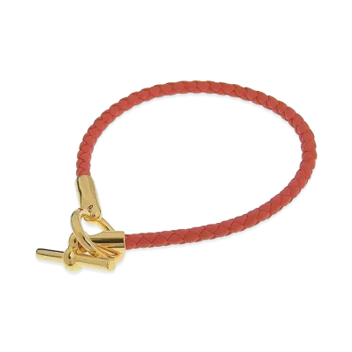 Hermes Women's Glenan Bracelet Swift "Gold/Orange"