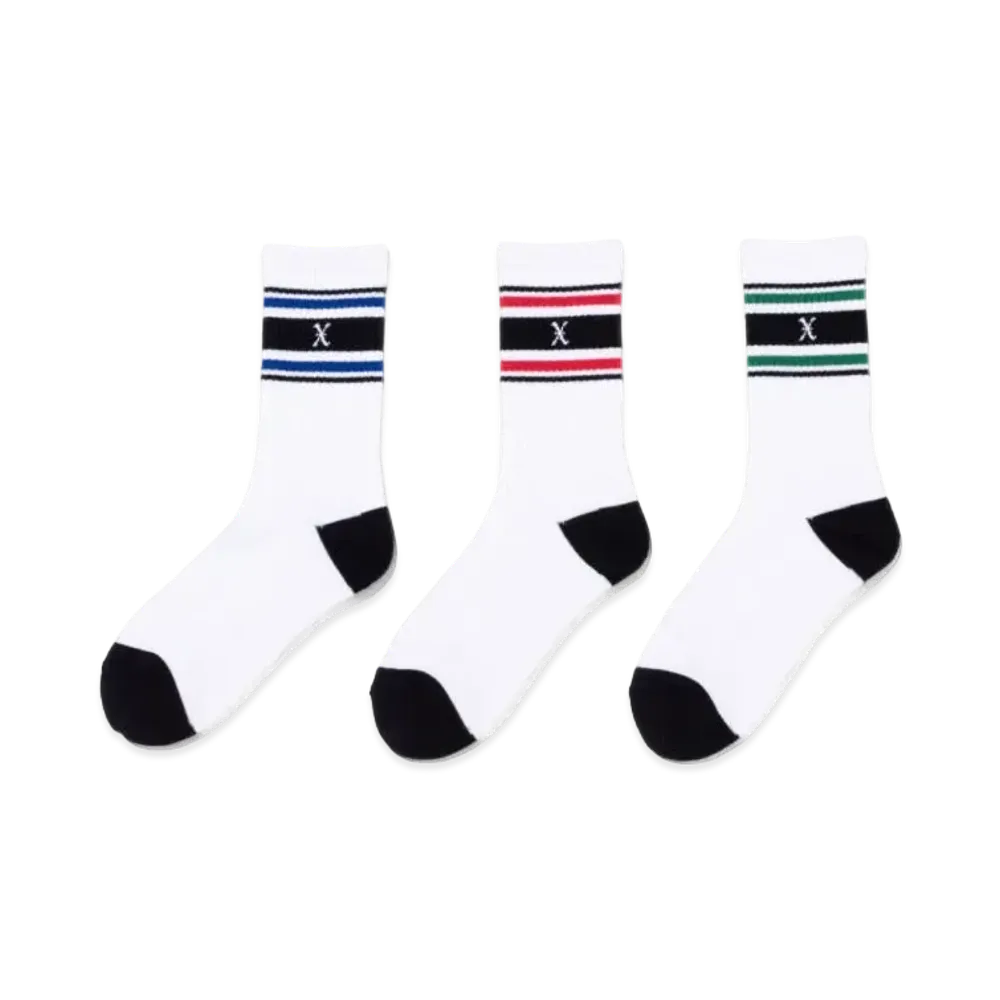 GOD SELECTION XXX Socks (3piece 1pack) "Blue/Red/Green"