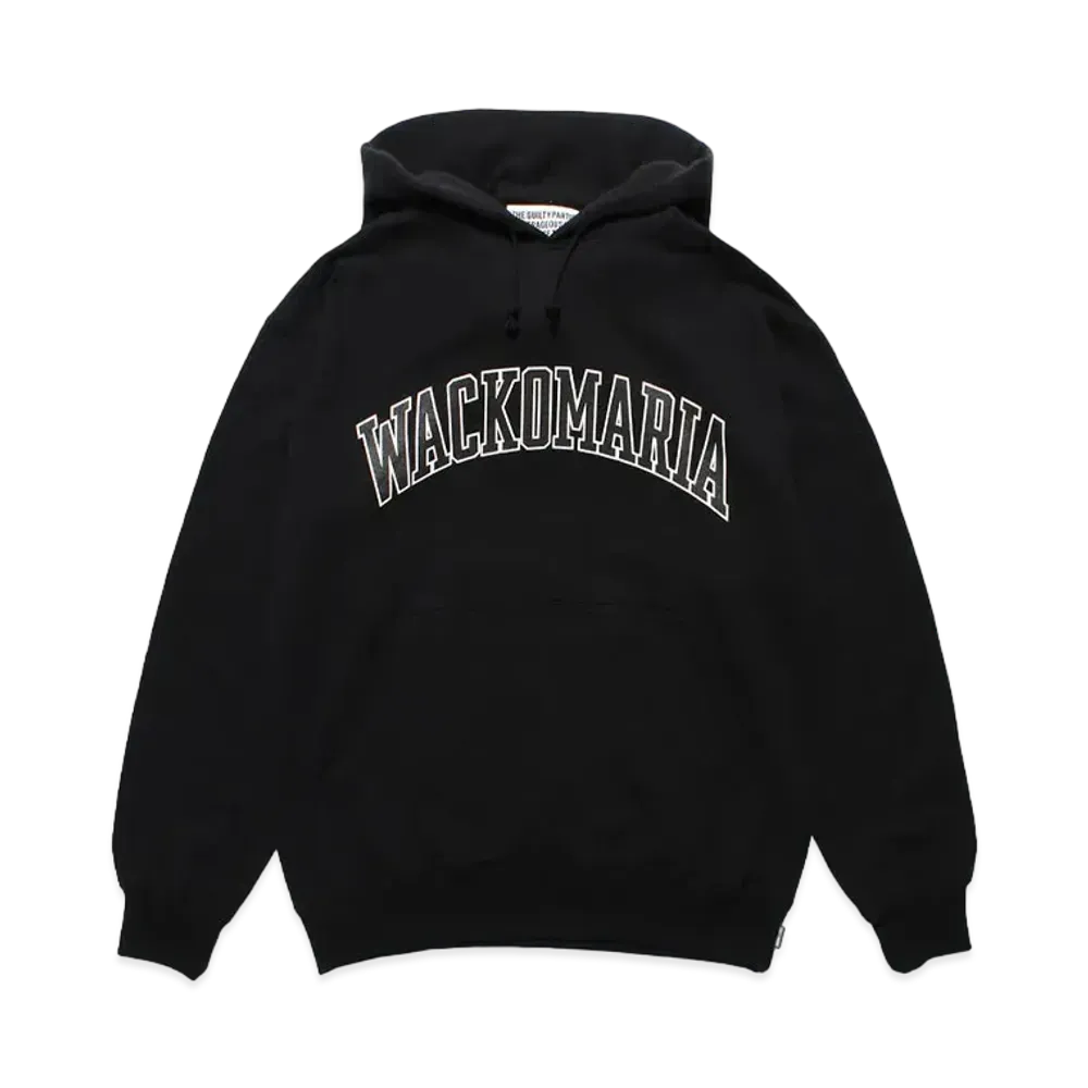 WACKO MARIA Middle Weight Pullover Hooded Sweat Shirt "Black"