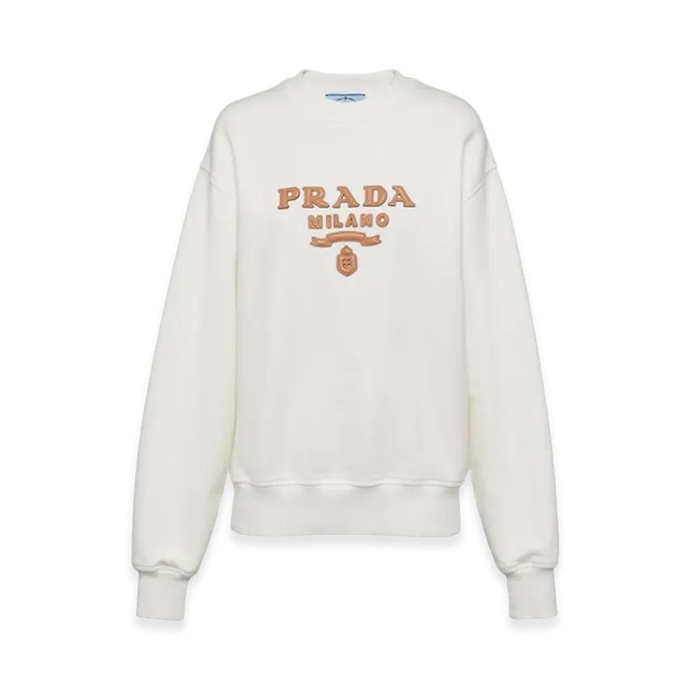 PRADA Women's Oversized Cotton Sweatshirt "Natural"