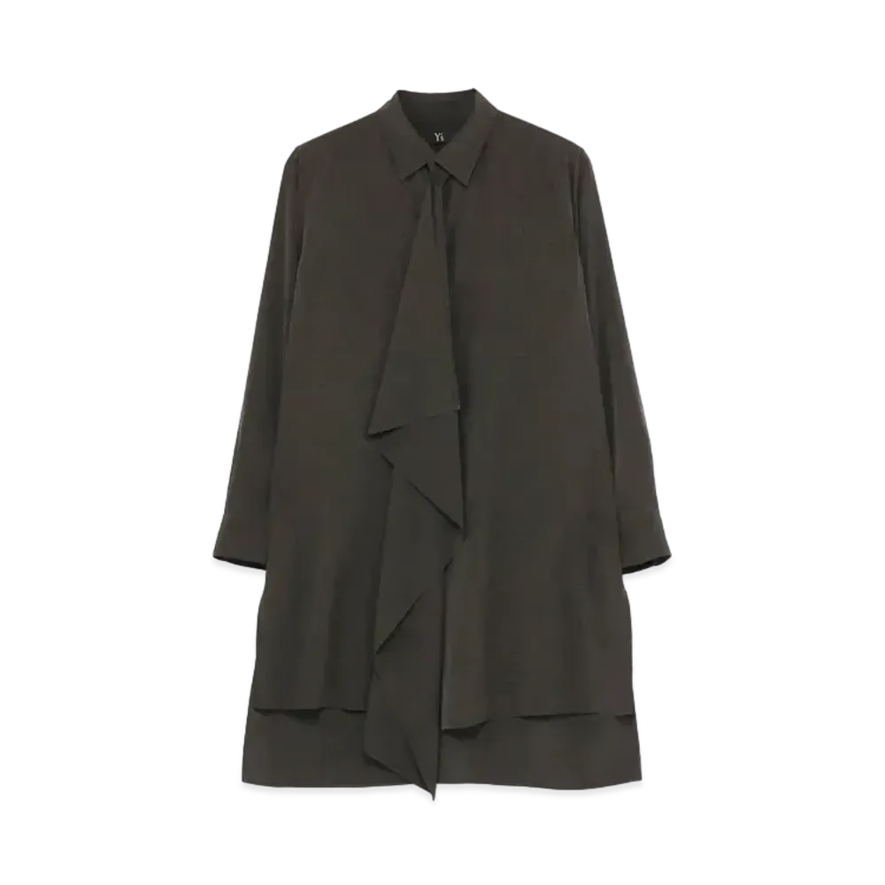 Yohji Yamamoto Y's Ta/Pe de Chine FRONT FLAP SQUARE BLOUSE "Khaki"
