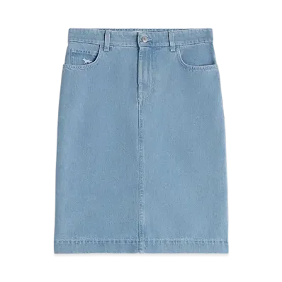 Maison Kitsune Straight Denim Skirt "Bleached Indigo"
