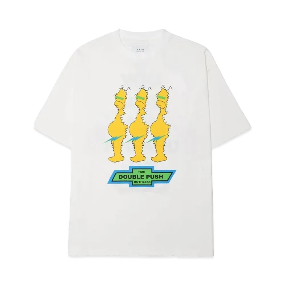 TAIN DOUBLE PUSH RUTHLESS SHORT SLEEVE T-SHIRTS "WHITE"