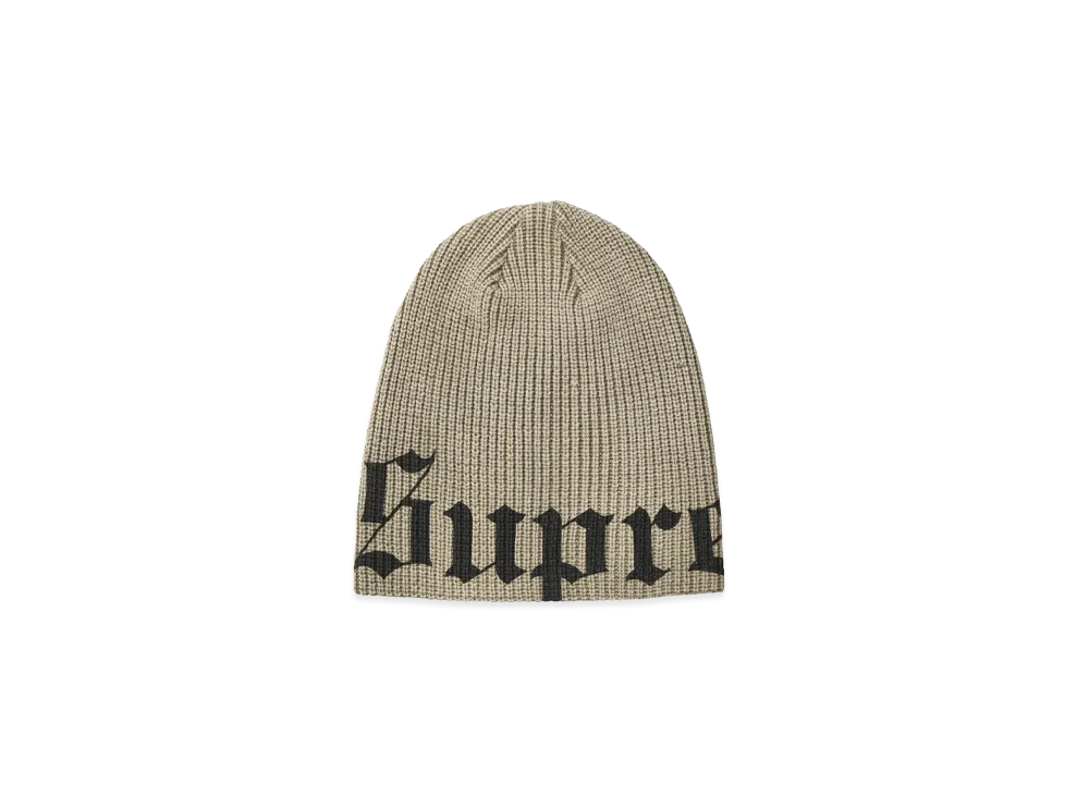 Supreme Old English Printed Beanie (26SS) "Olive"