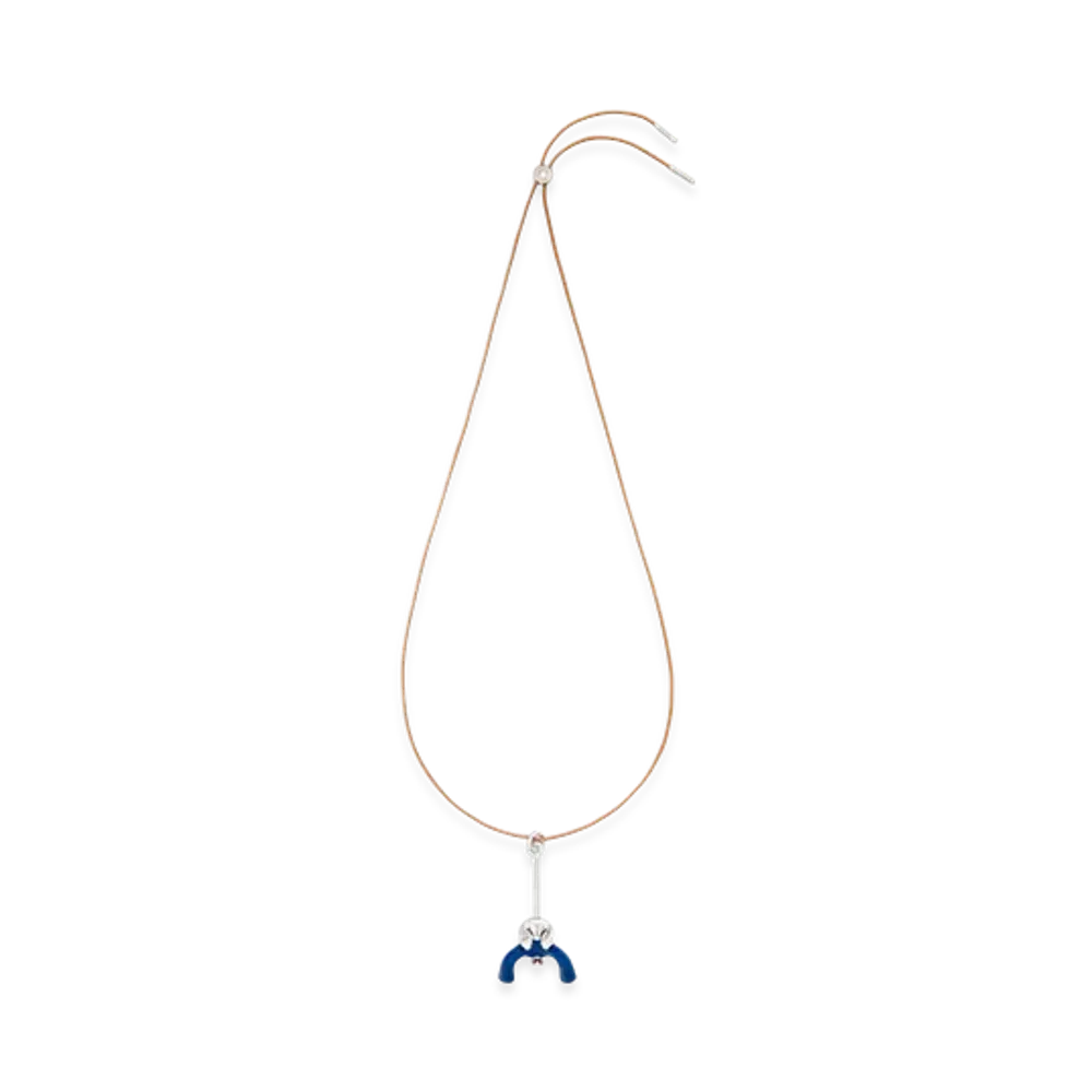LOEWE Sitting Doll Pendant "Silver/Blue"