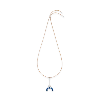 LOEWE Sitting Doll Pendant "Silver/Blue"