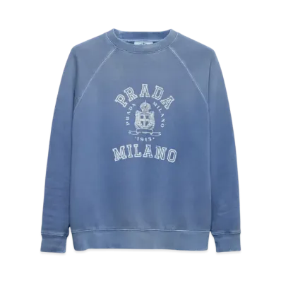 PRADA Women's Cotton Crew-Neck Sweatshirt "White"