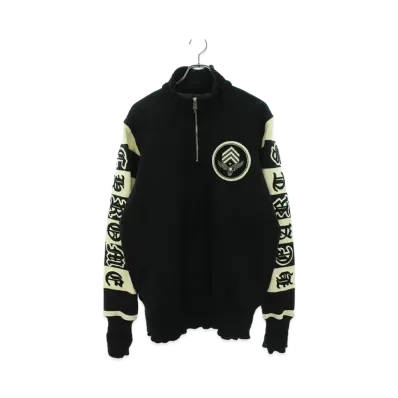Chrome Hearts Foti Mahalia Wappen Wool Dagger Half Zip Knit "Black/White"