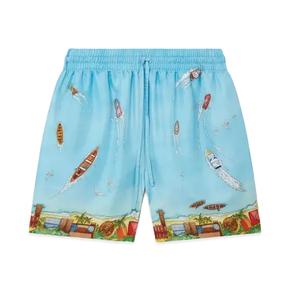 Casablanca Maison Sur Piloti Silk Shorts "Multi"