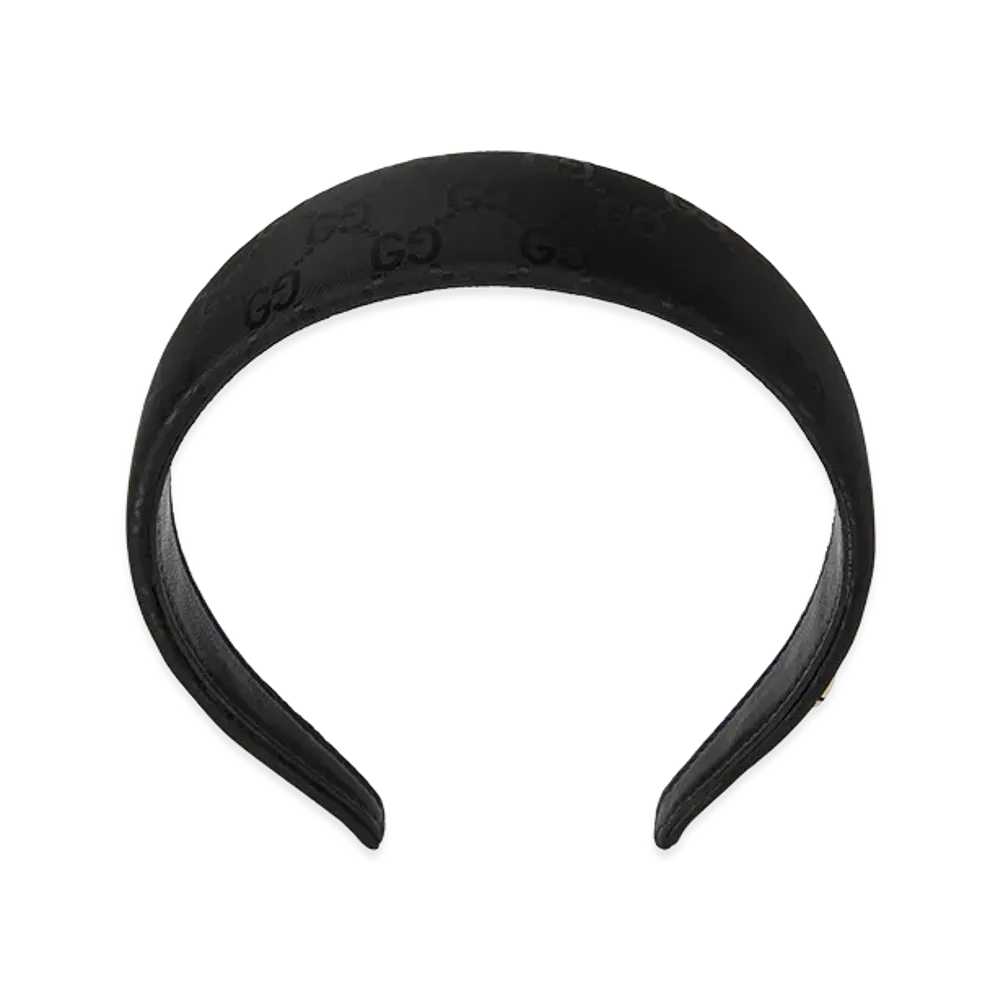 GUCCI Women's Monogram Jacquard Nylon Hairband "Black"
