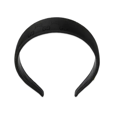 GUCCI Women's Monogram Jacquard Nylon Hairband "Black"