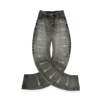 THUG CLUB TC Laser Washed Parkour Denim Pants "Blue"