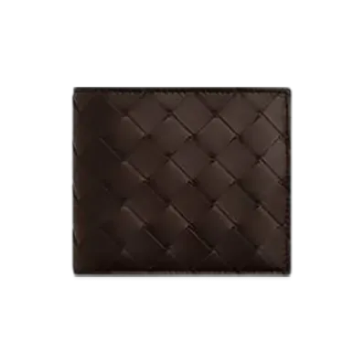 Bottega Veneta Intrecciato Bi-Fold Wallet With Coin Purse "Fondente/Ice"