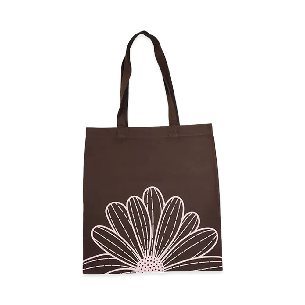 Mardi Mercredi Canvas Bag Flower Du Mardi "Brown Palepink"