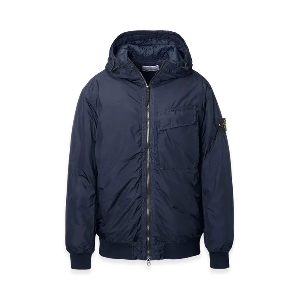 Stone Island Hooded Padded Blouson 40723 Garment Dyed Crinkle Reps R-NY with Primaloft "Navyblue"