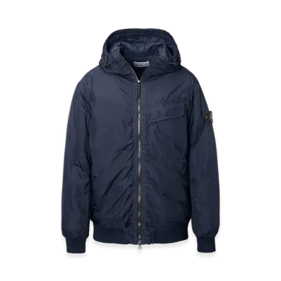 Stone Island Hooded Padded Blouson 40723 Garment Dyed Crinkle Reps R-NY with Primaloft "Navyblue"