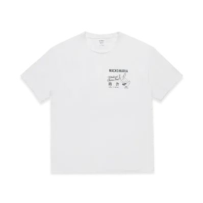 WACKO MARIA x 鶏舎 Washed Heavy Weight T-Shirt "White"