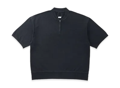 visvim Mondo Henley Zip S/S DMGD "Black"